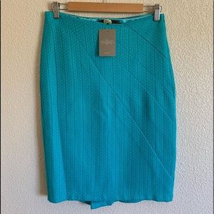 Anthropologie turquoise blue green lined skirt.